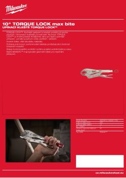 MILWAUKEE Upínací kleště 10″ TORQUE LOCK™ MAXBITE™ 48223610 A4 PDF