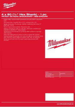 MILWAUKEE Shockwave HSS-Ground Drills Gen1 4932352449 A4 PDF