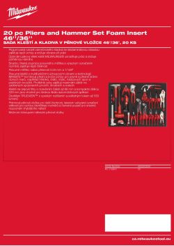 MILWAUKEE Sada kleští a kladiva v pěnové vložce 46″/36″, 20 ks 4932502087 A4 PDF