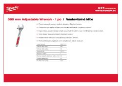MILWAUKEE 380 mm nastavitelný klíč 48227415 A4 PDF