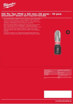 MILWAUKEE CD Tic Tac PH2 x 50 mm (10 ks) - 10 ks 4932472048 A4 PDF
