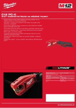 MILWAUKEE M12™ řezák na měděné trubky 4933471394 A4 PDF