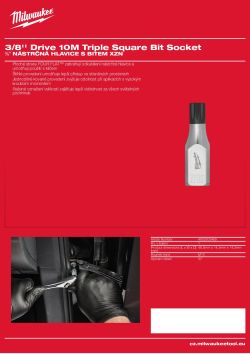 MILWAUKEE ⅜″ nástrčná hlavice s bitem XZN M10 4932500489 A4 PDF