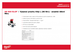 MILWAUKEE AS 300 ELCP Vysavač prachu třídy L (30 litrů) - snadné čištění filtru 4933416060 A4 PDF