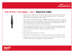 MILWAUKEE Step Drills 4 - 12 mm / 1˝ 48899301 A4 PDF
