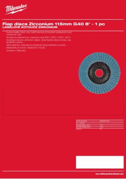 MILWAUKEE Flap discs Zirconium 4932502184 A4 PDF