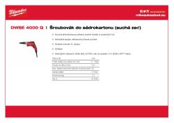 MILWAUKEE Šroubovák do sádrokartonu (suchá zeď) 674350 A4 PDF