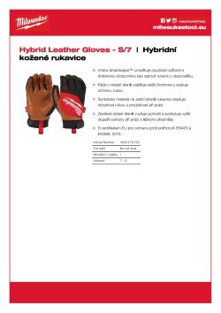 MILWAUKEE Hybridní kožené Rukavice Cut - S/7 - 1 pár 4932479726 A4 PDF