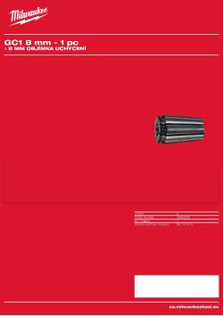 MILWAUKEE Objímka uchycení ⌀ 8 mm 48660976 A4 PDF