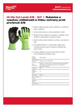 MILWAUKEE Rukavice Hi-Vis Cut Cut B - 7/S - 1 pár 4932479921 A4 PDF