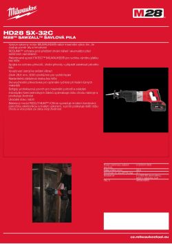 MILWAUKEE M28™ Heavy Duty SAWZALL® šavlová pila 4933410822 A4 PDF