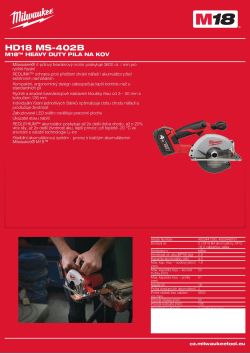MILWAUKEE M18™ Heavy Duty pila na kov 4933441390 A4 PDF