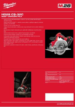 MILWAUKEE M28™ Heavy Duty okružní pila na dřevo 4933419017 A4 PDF