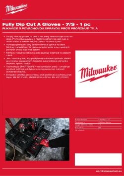 MILWAUKEE Rukavice Cut A s celoplošným povrstvením - 7/S - 1 pár 4932493218 A4 PDF