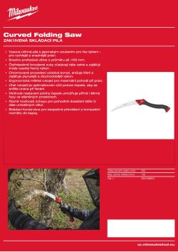MILWAUKEE Zakřivená skládací pila 4932498624 A4 PDF
