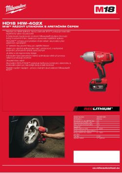 MILWAUKEE M18™ rázový utahovák s aretačním čepem 4933441380 A4 PDF