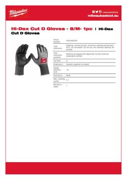 MILWAUKEE Rukavice Cut Hi-Dex Cut Cut D - 8/M - 1 pár 4932480502 A4 PDF
