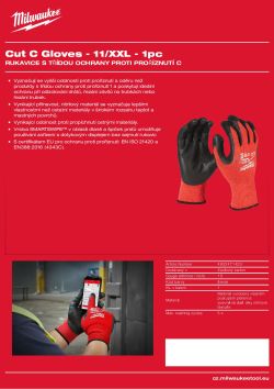 MILWAUKEE Rukavice CutC - 11/XXL - 1 pár 4932471423 A4 PDF