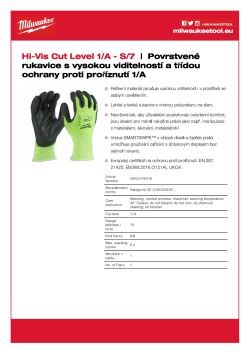 MILWAUKEE Rukavice Hi-Vis Cut Cut A - 7/S - 1 pár 4932479916 A4 PDF
