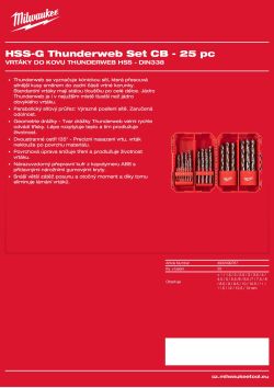 MILWAUKEE Sada vrtáků HSS-Ground CB (25 ks) 4932499767 A4 PDF