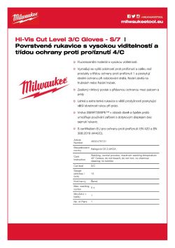 MILWAUKEE Rukavice Hi-Vis Cut Cut C - 7/S - 1 pár 4932479721 A4 PDF