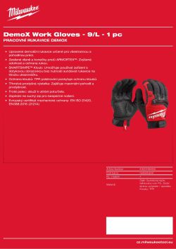 MILWAUKEE Rukavice Cut DemoX - 9/L - 1 pár 4932498488 A4 PDF