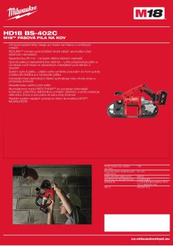 MILWAUKEE M18™ pásová pila na kov 4933441415 A4 PDF