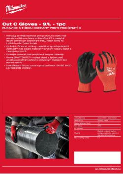 MILWAUKEE Gen 2 Cut C Gloves 4932498521 A4 PDF