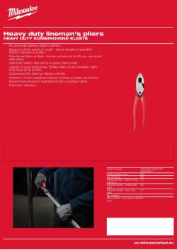 MILWAUKEE Heavy duty kombinované klešte 4932500671 A4 PDF