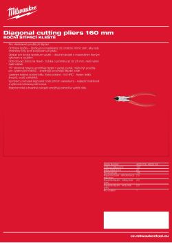 MILWAUKEE Boční štípací kleště 160 mm 48224106 A4 PDF