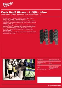 MILWAUKEE Gen 2 Cut E Gloves 4932501280 A4 PDF