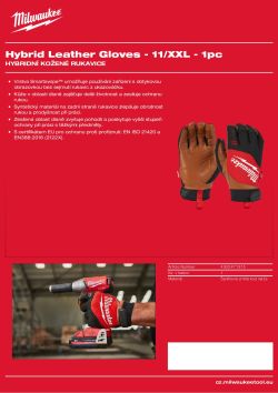 MILWAUKEE Hybridní kožené Rukavice Cut - 11/XXL - 1 pár 4932471915 A4 PDF