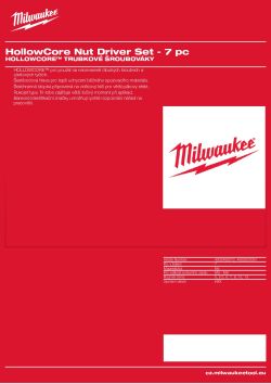 MILWAUKEE Sada trubkových šroubováků HOLLOWCORE™ 7 ks 4932492372 A4 PDF