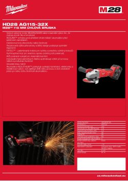 MILWAUKEE M28™ 115 mm úhlová bruska 4933432145 A4 PDF