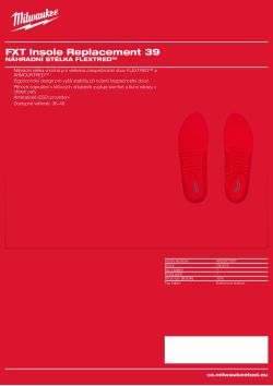 MILWAUKEE Náhradní stélka FLEXTRED™ – velikost 39 4932501327 A4 PDF