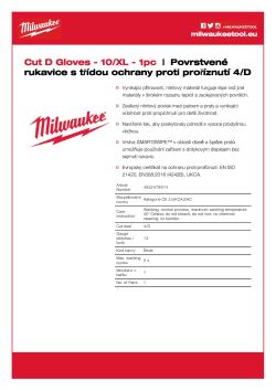 MILWAUKEE Rukavice CutD - 10/XL - 1 pár 4932479914 A4 PDF