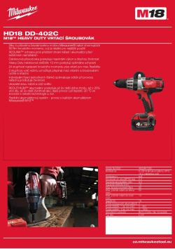 MILWAUKEE M18™ Heavy Duty vrtací šroubovák 4933441295 A4 PDF