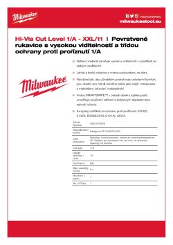 MILWAUKEE Rukavice Hi-Vis Cut Cut A - 11/XXL - 1 pár 4932479920 A4 PDF