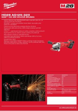 MILWAUKEE M28™ 125 mm úhlová bruska 4933432235 A4 PDF