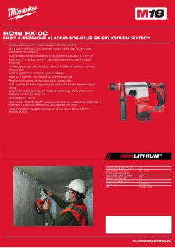 MILWAUKEE M18™ 4-režimové kladivo SDS-Plus se sklíčidlem FIXTEC™ 4933431558 A4 PDF