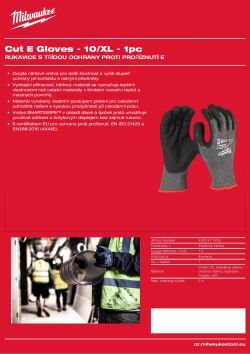MILWAUKEE Rukavice CutE - 10/XL - 1 pár 4932471426 A4 PDF