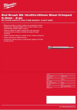 MILWAUKEE Štětcový kartáč S6 12×20×120 mm, ocelový, vlnitý drát 0,3 mm – 3 ks 4932501726 A4 PDF
