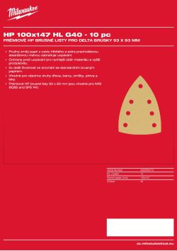 MILWAUKEE High Performance Sanding Sheets for Delta Sanders 4932500172 A4 PDF
