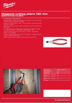 MILWAUKEE Boční štípací kleště 180 mm 48224107 A4 PDF