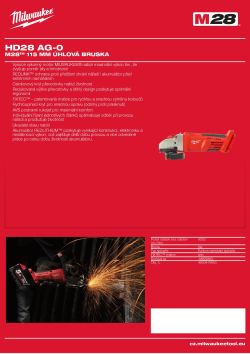 MILWAUKEE M28™ 115 mm úhlová bruska 4933416950 A4 PDF