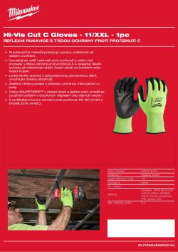 MILWAUKEE Rukavice Hi-Vis Cut Cut C -11/XXL - 1 pár 4932478134 A4 PDF