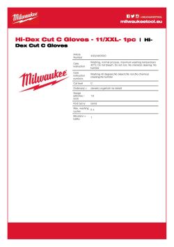 MILWAUKEE Rukavice Cut Hi-Dex Cut Cut C - 11/ XXL - 1 pár 4932480500 A4 PDF