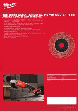 MILWAUKEE Flap discs CERA TURBO XL 4932502180 A4 PDF