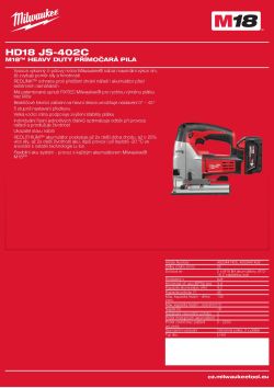 MILWAUKEE M18™ Heavy Duty přímočará pila 4933441405 A4 PDF