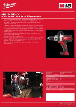 MILWAUKEE M18™ Heavy Duty vrtací šroubovák 4933451058 A4 PDF